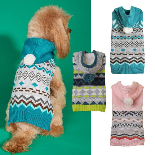 Diamond pattern pet sweater with a classic diamond design