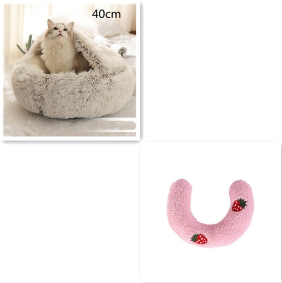 Cozy pet bed with an enclosed cocoon-style design