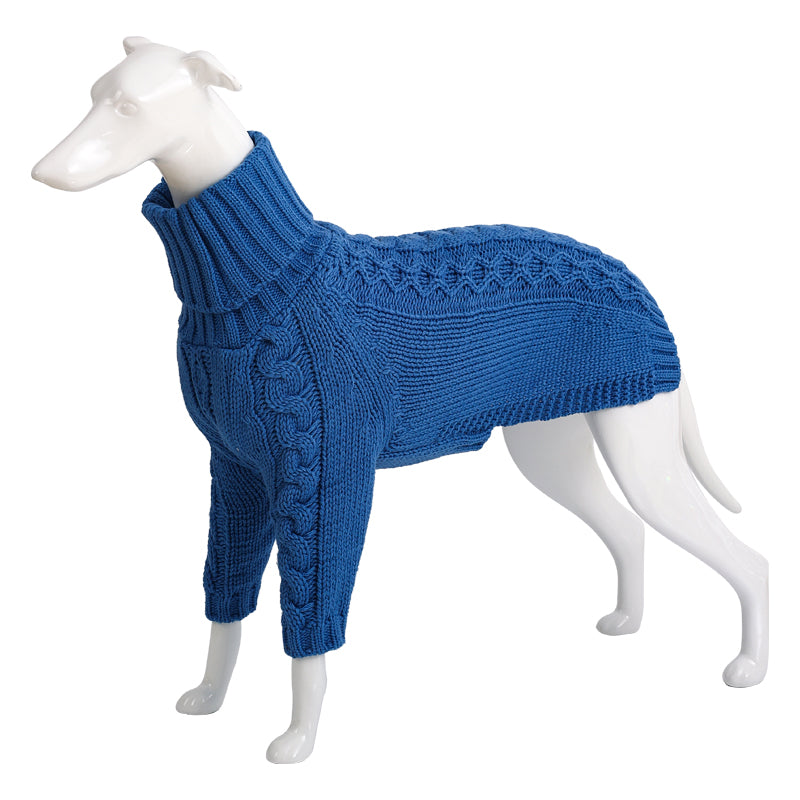 High collar dog sweater in a solid-colour design