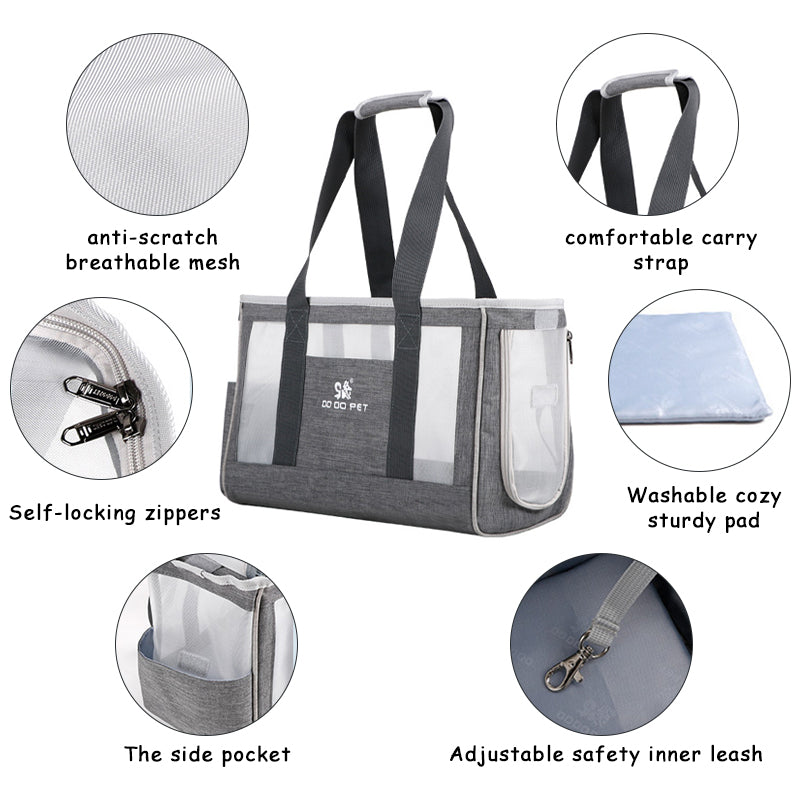 Breathable pet carrier bag shown from the front