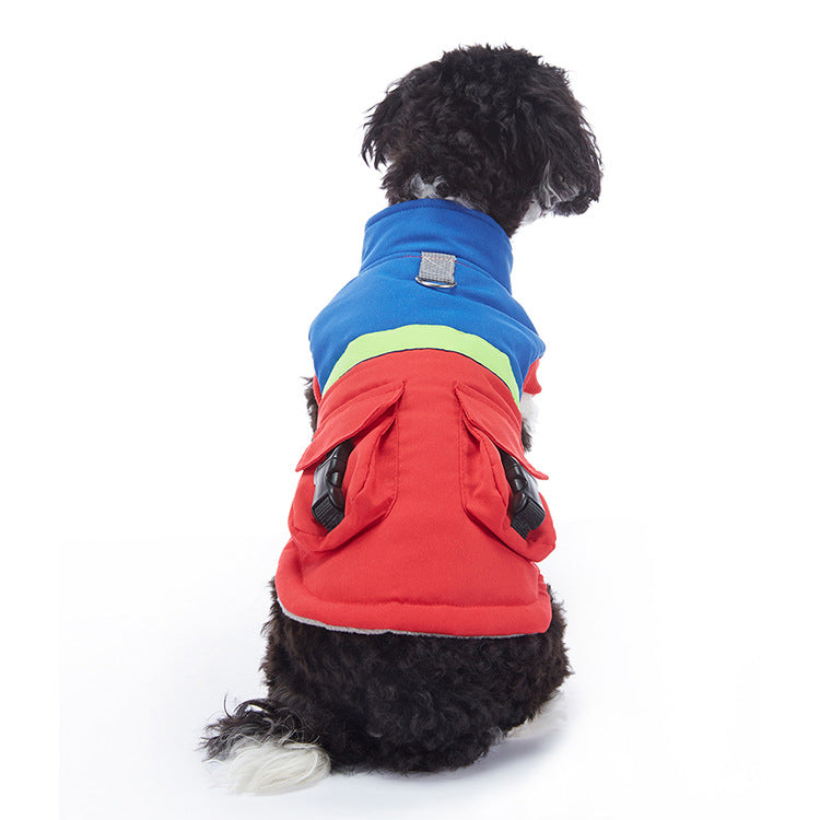 Winter dog jacket showing the overall design