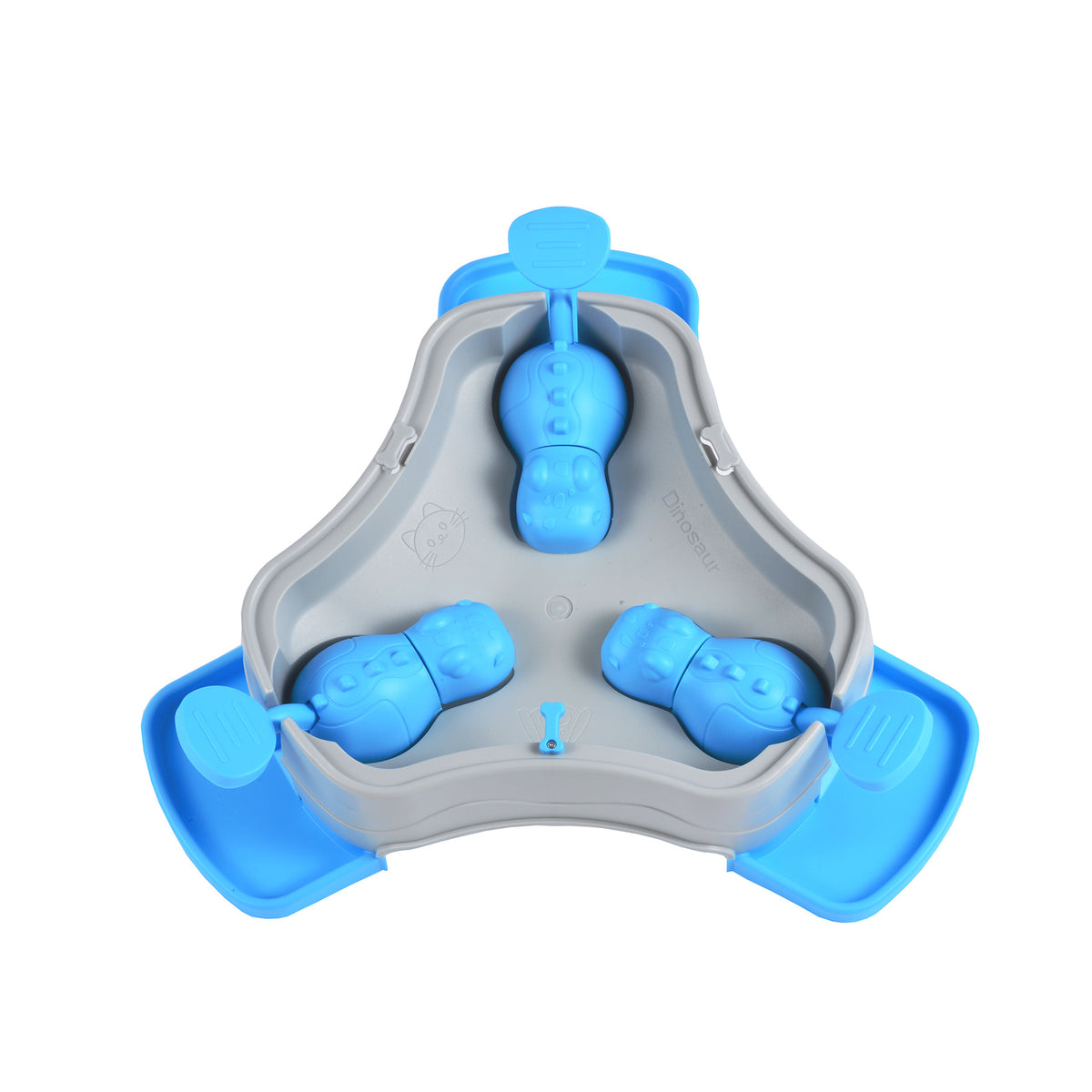 Pet slow feeder toy with a puzzle-style food dispensing design