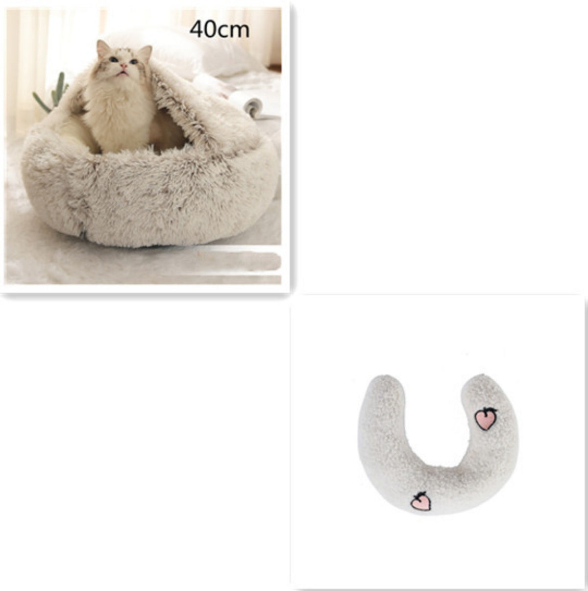 Cozy pet bed with an enclosed cocoon-style design