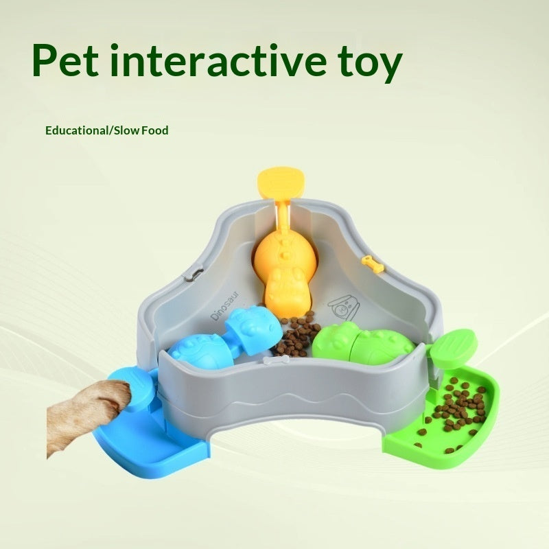 Pet slow feeder toy with a puzzle-style food dispensing design