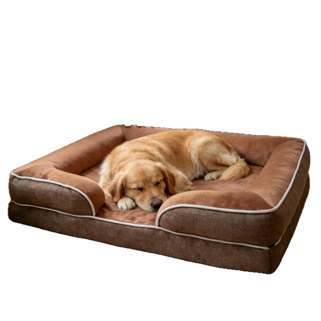 Waterproof dog bed with removable washable cover