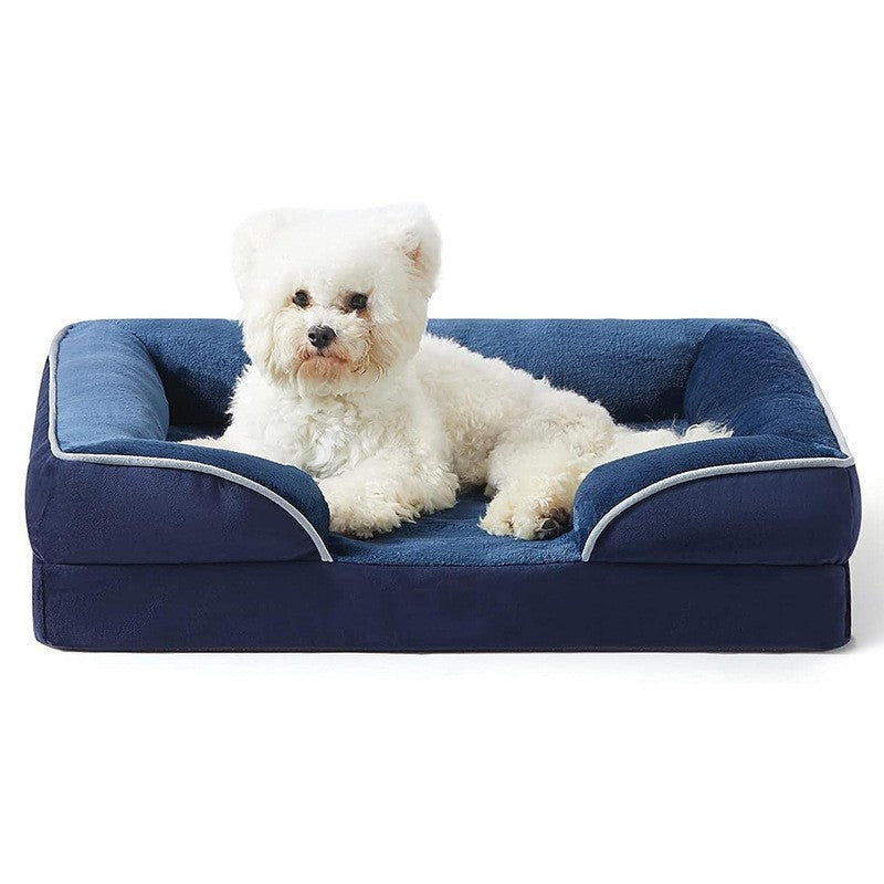 Plush dog sofa bed with a comfortable sofa-style design