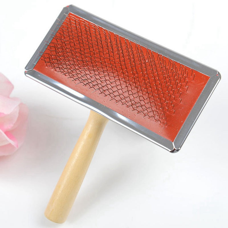 Dog grooming comb with needle-style teeth for pet coat care