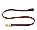 Cowhide dog leash displayed as a pet walking accessory