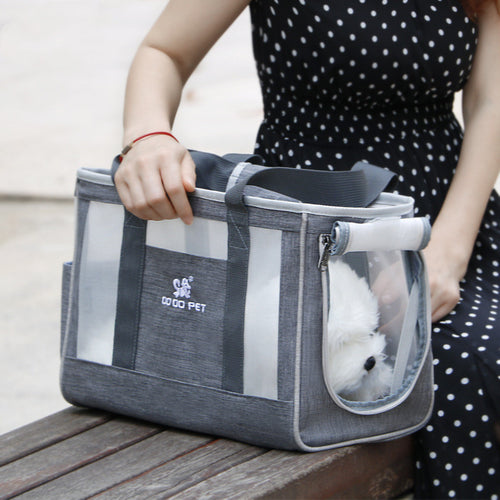 Breathable pet carrier bag shown from the front