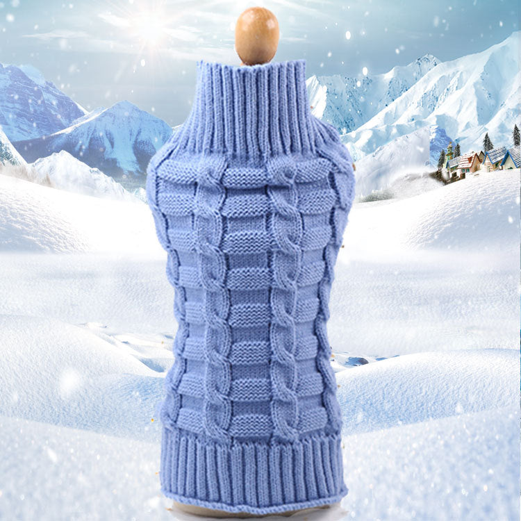 Cashmere dog sweater in a twisted rope knit design