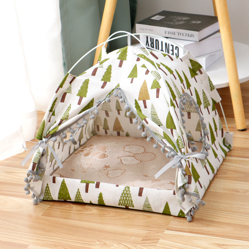 Cat tent house with an enclosed design for resting