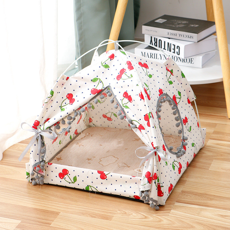 Cat tent house with an enclosed design for resting