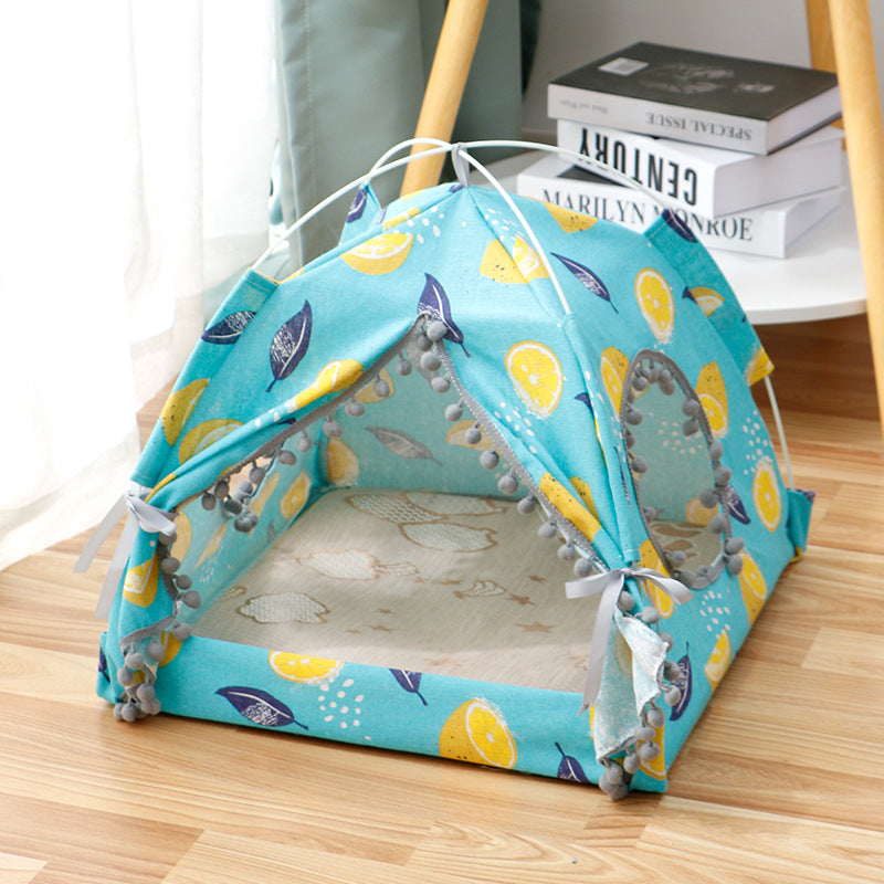 Cat tent house with an enclosed design for resting