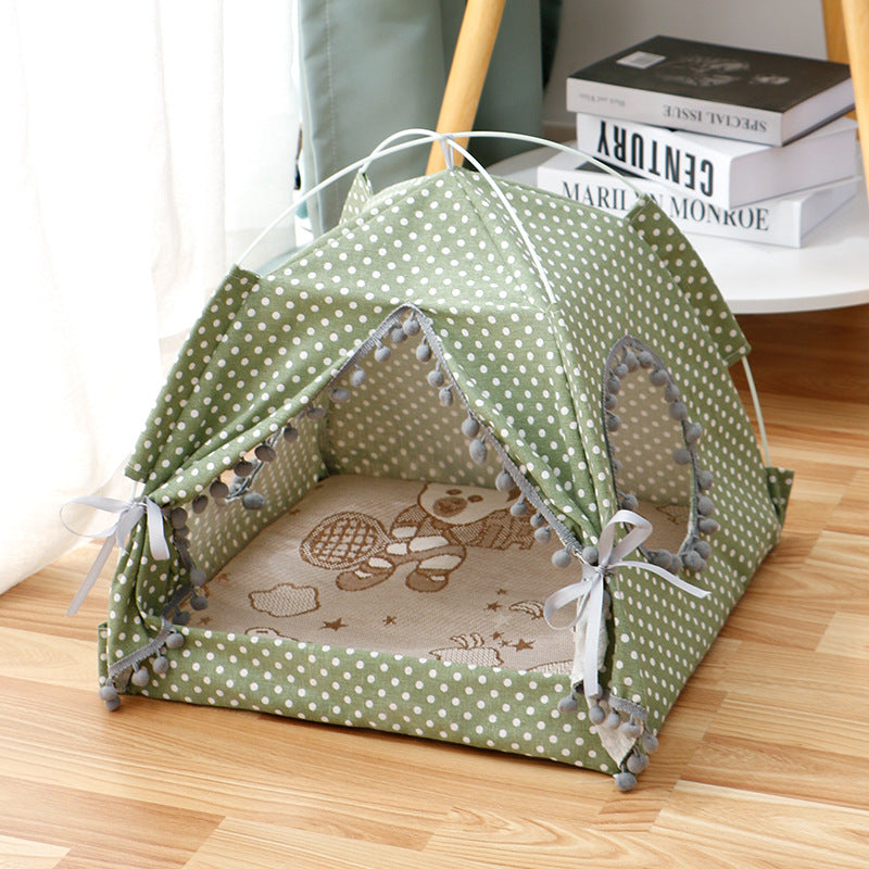 Cat tent house with an enclosed design for resting