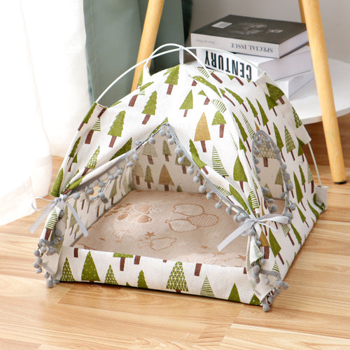 Cat tent house with an enclosed design for resting