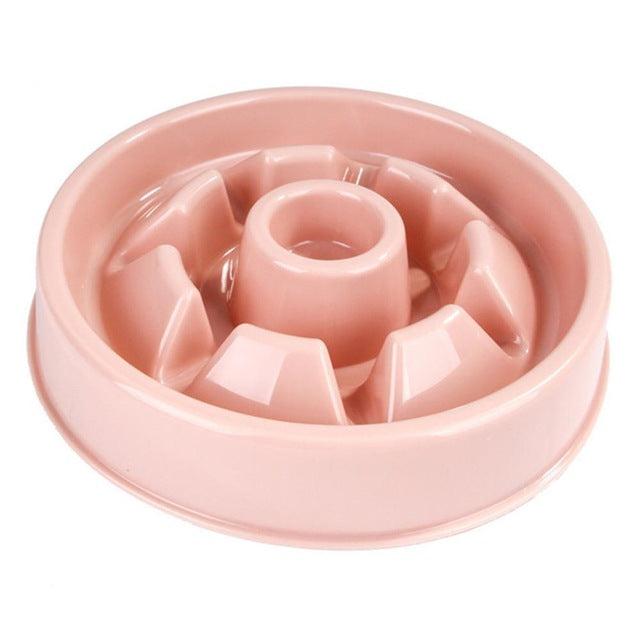 Slow feeder pet bowl plastic feeding design