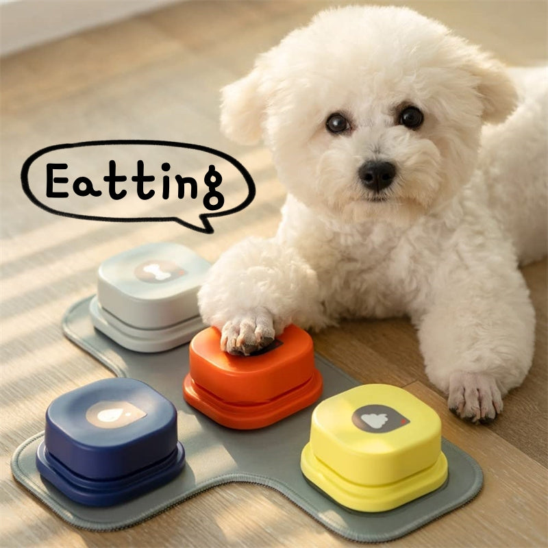 Pet communication button in one of four available colours