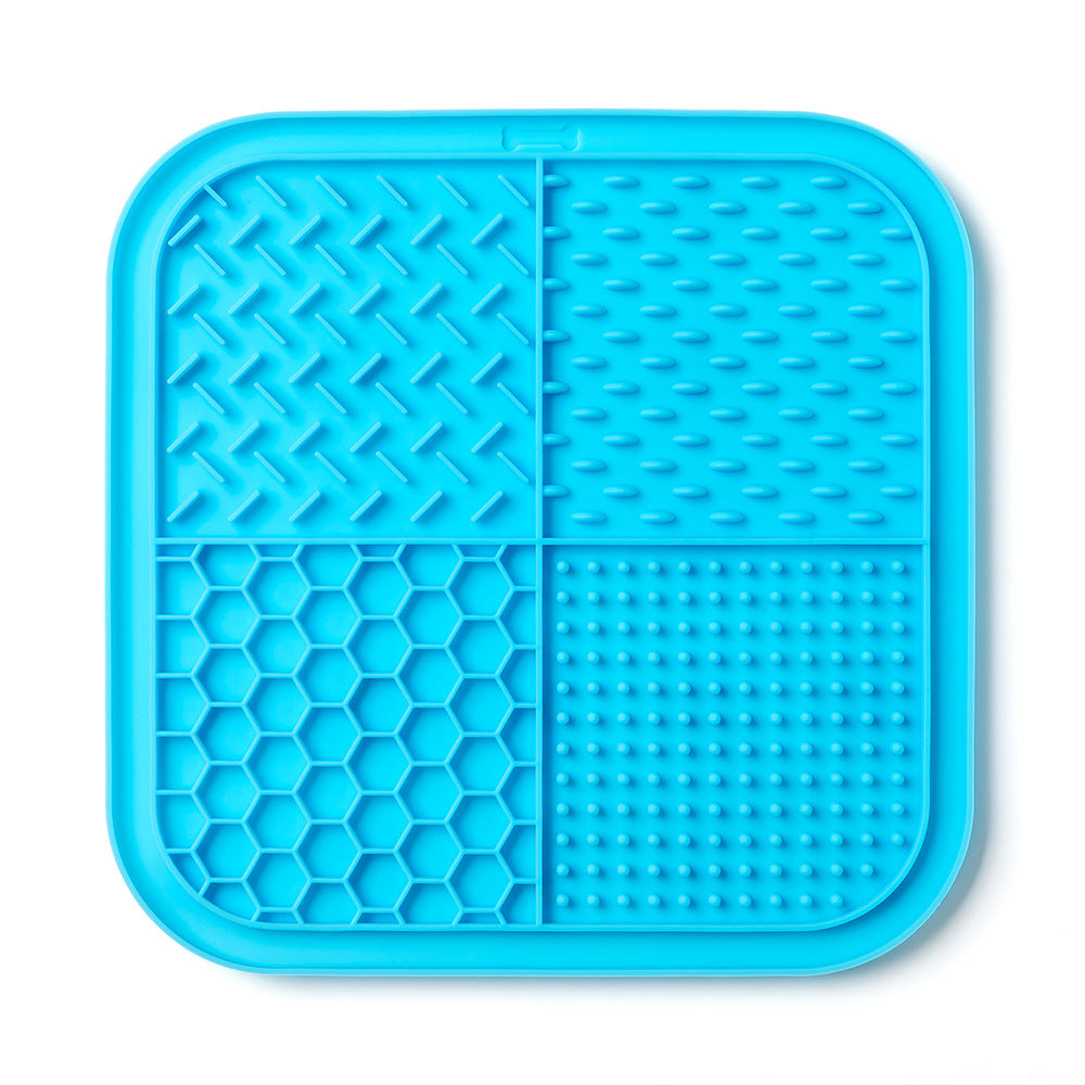 Slow feeding mat for pets with textured feeding surface