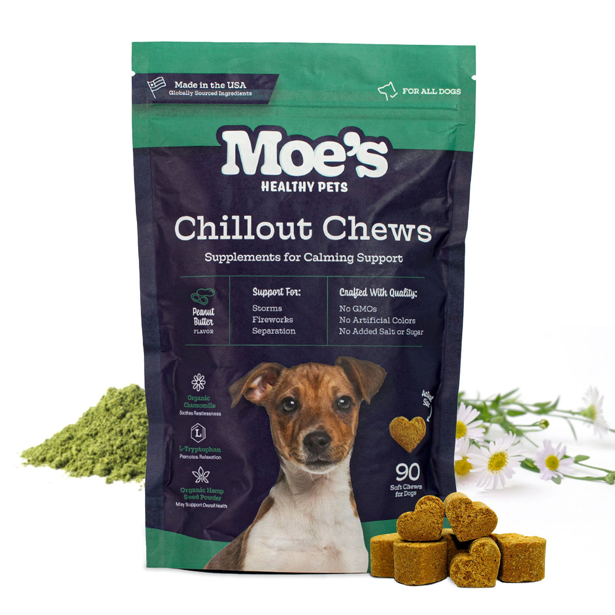 Chillout Chews for Dogs product packaging