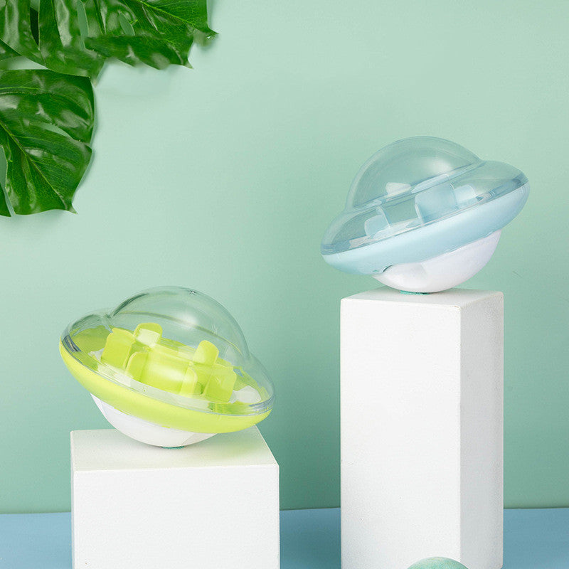 Pet tumbler ball toy with rounded wobble design for pet play