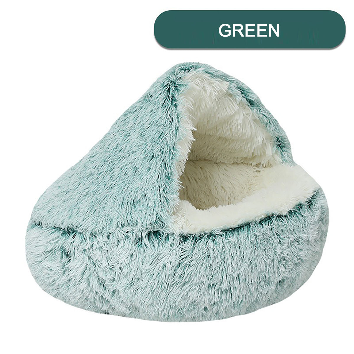 Plush cat bed with luxurious soft round design