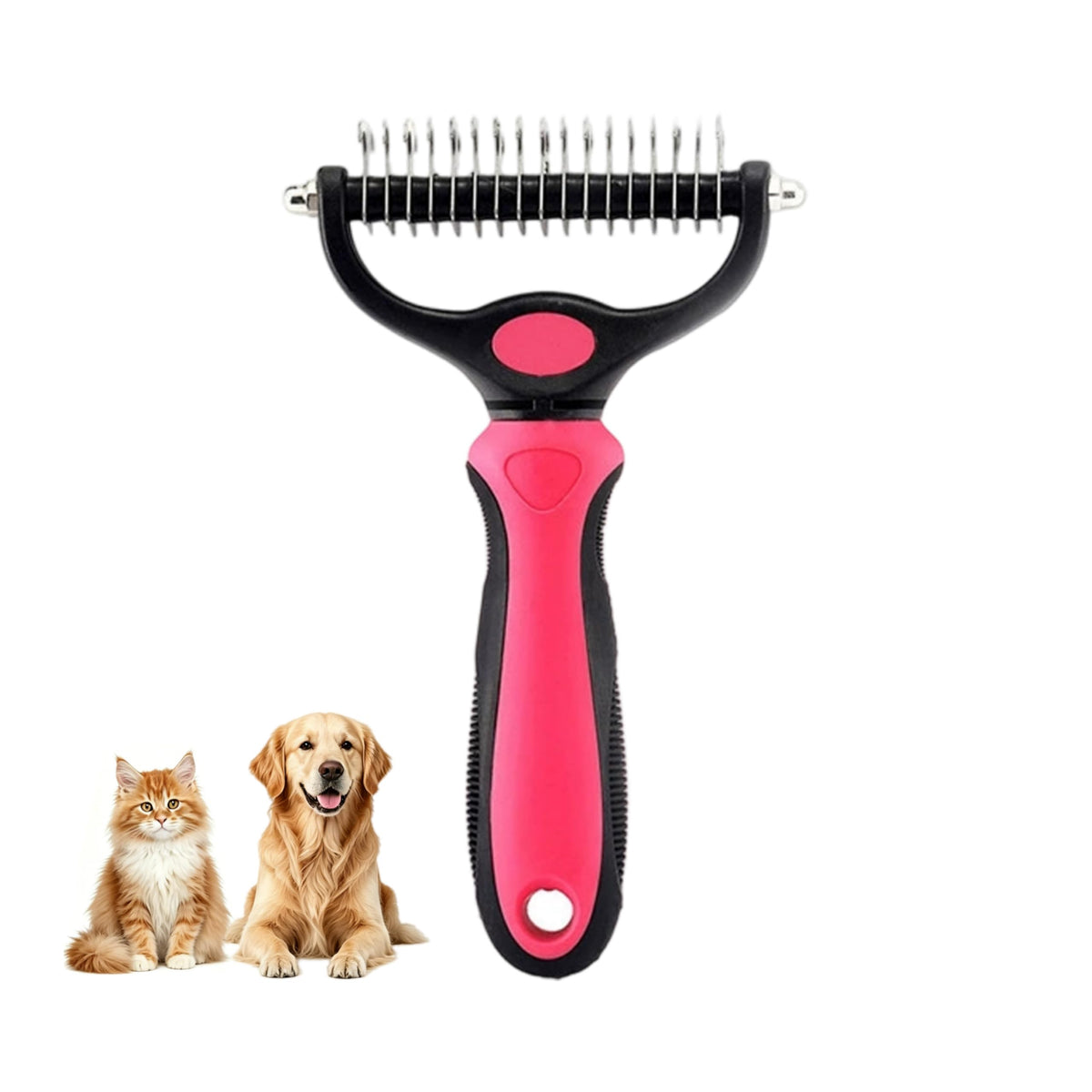 Dog dematting comb for long-haired pet grooming