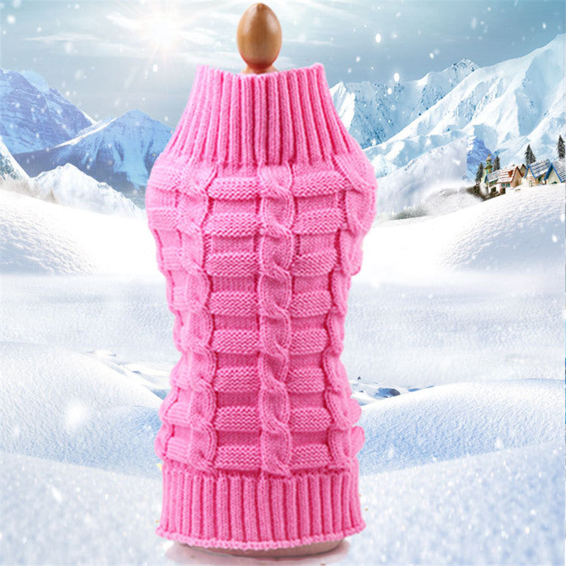 Cashmere dog sweater in a twisted rope knit design