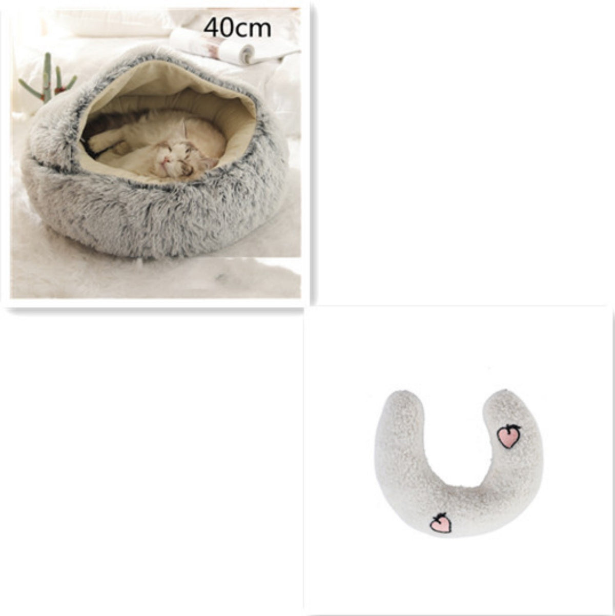 Cozy pet bed with an enclosed cocoon-style design