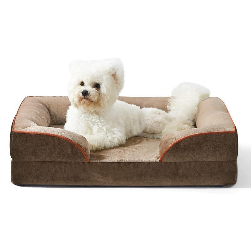 Plush dog sofa bed with a comfortable sofa-style design