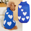 Valentine dog sweater with a love-inspired knitted design