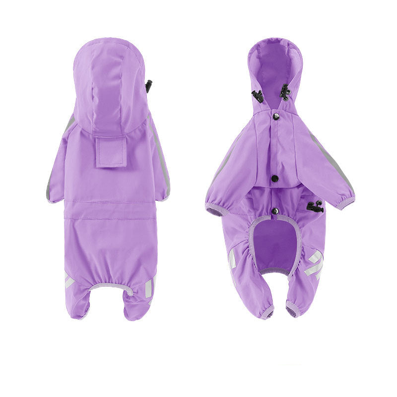 Waterproof dog raincoat four-legged design