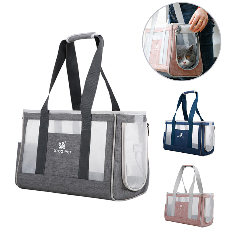 Breathable pet carrier bag shown from the front