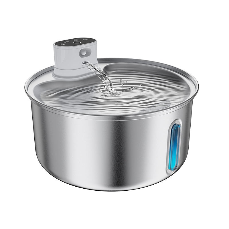 Wireless pet water fountain made with 304 stainless steel