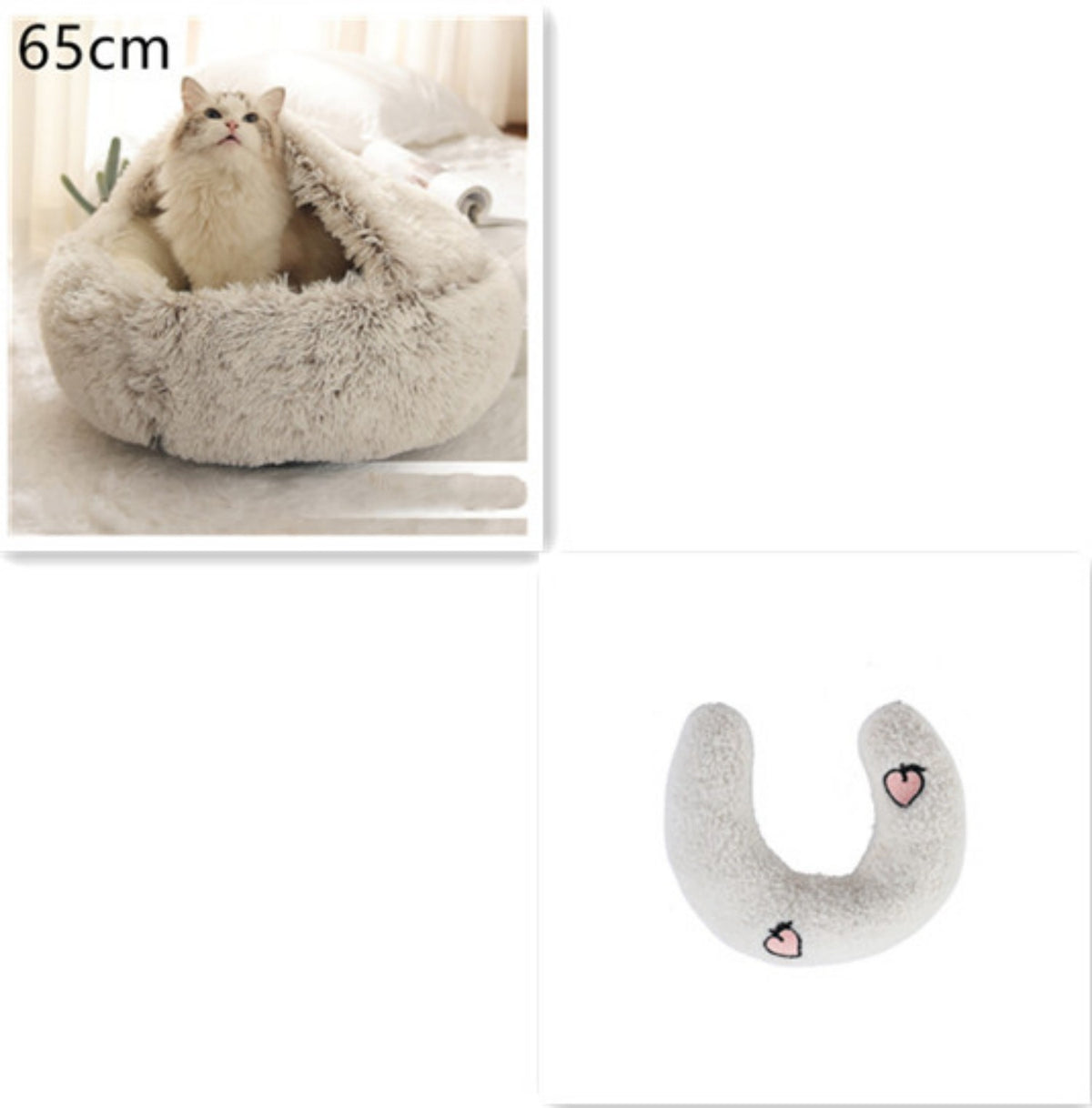 Cozy pet bed with an enclosed cocoon-style design