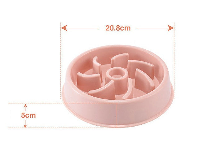 Slow feeder pet bowl plastic feeding design