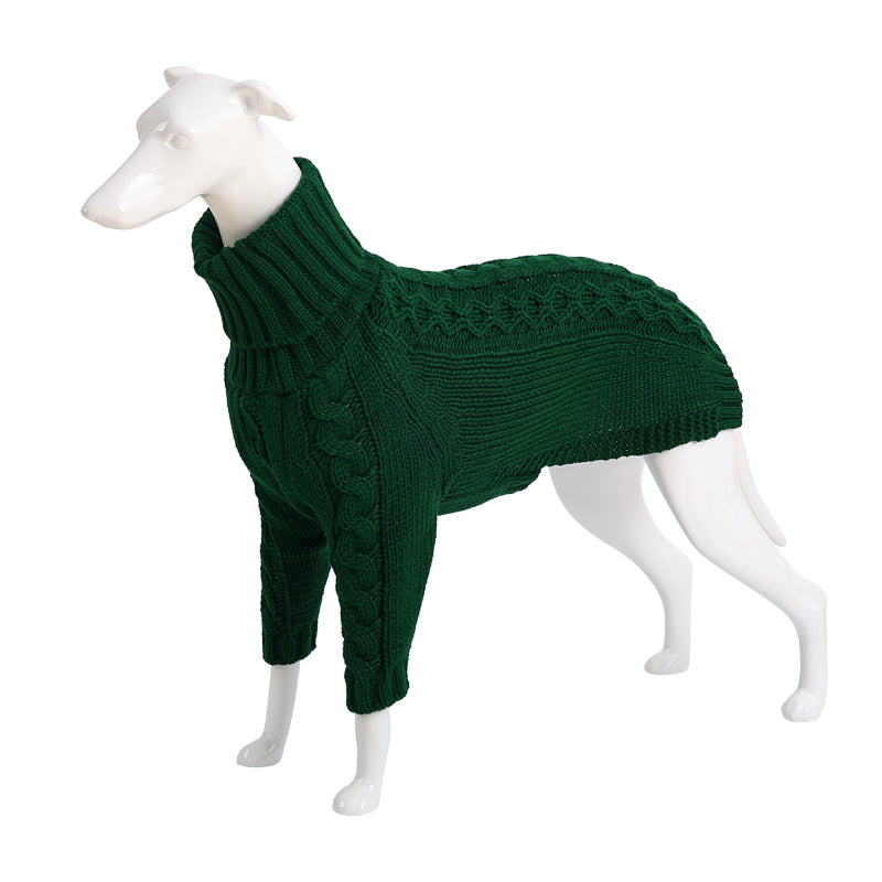 High collar dog sweater in a solid-colour design