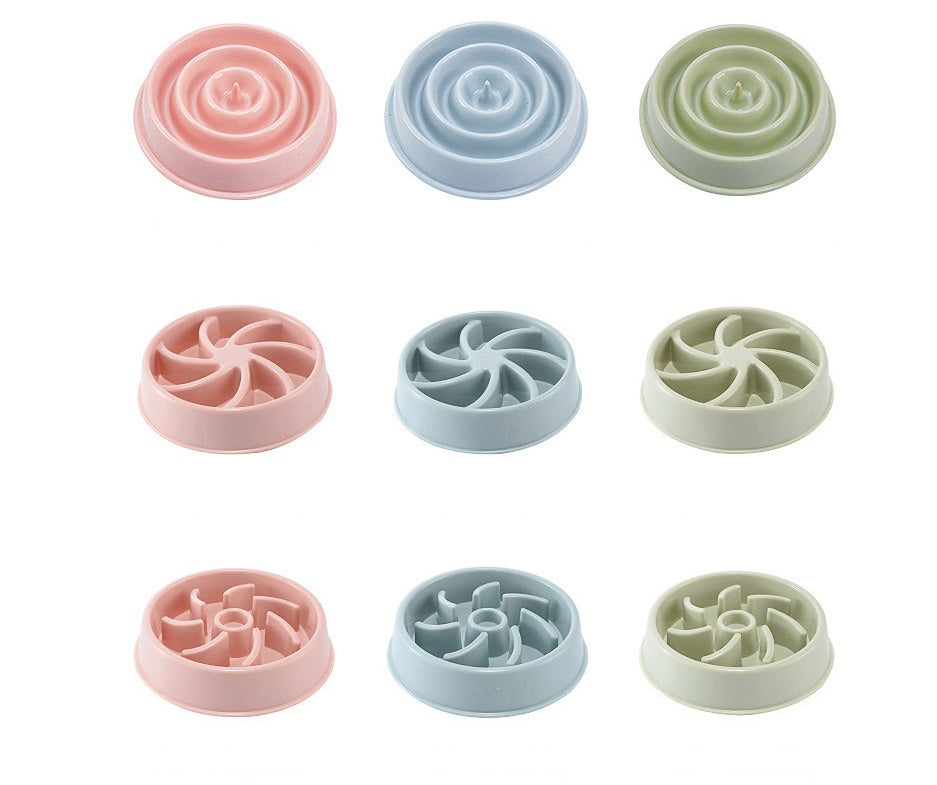 Slow feeder pet bowl plastic feeding design