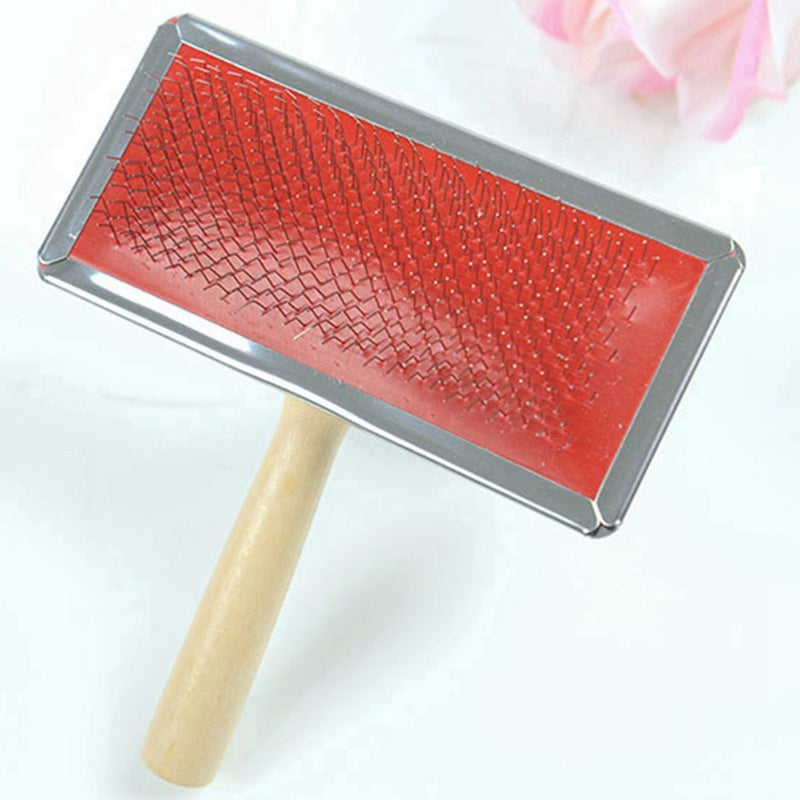 Dog grooming comb with needle-style teeth for pet coat care