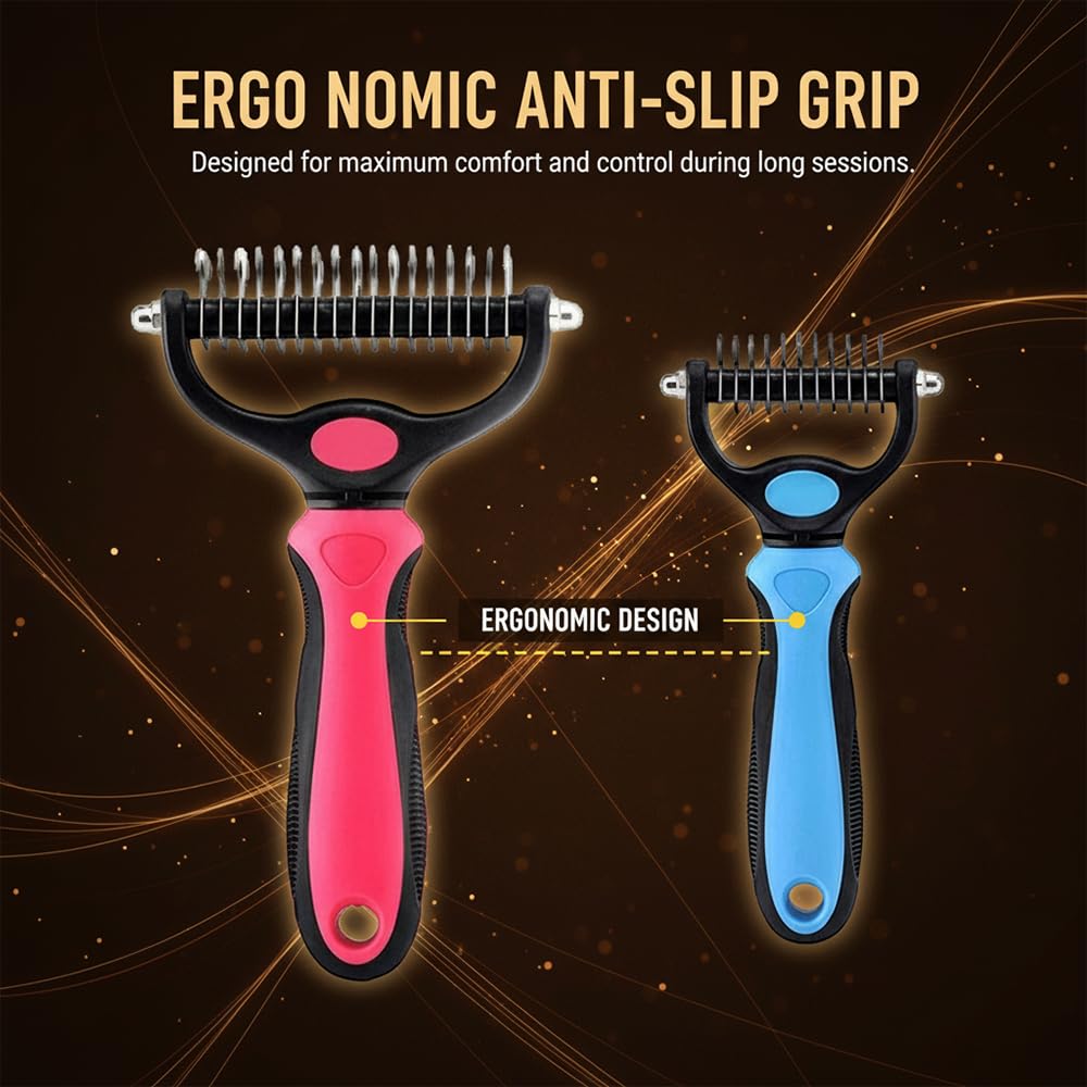 Dog dematting comb for long-haired pet grooming
