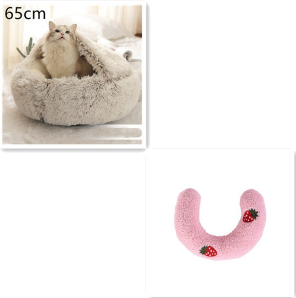 Cozy pet bed with an enclosed cocoon-style design