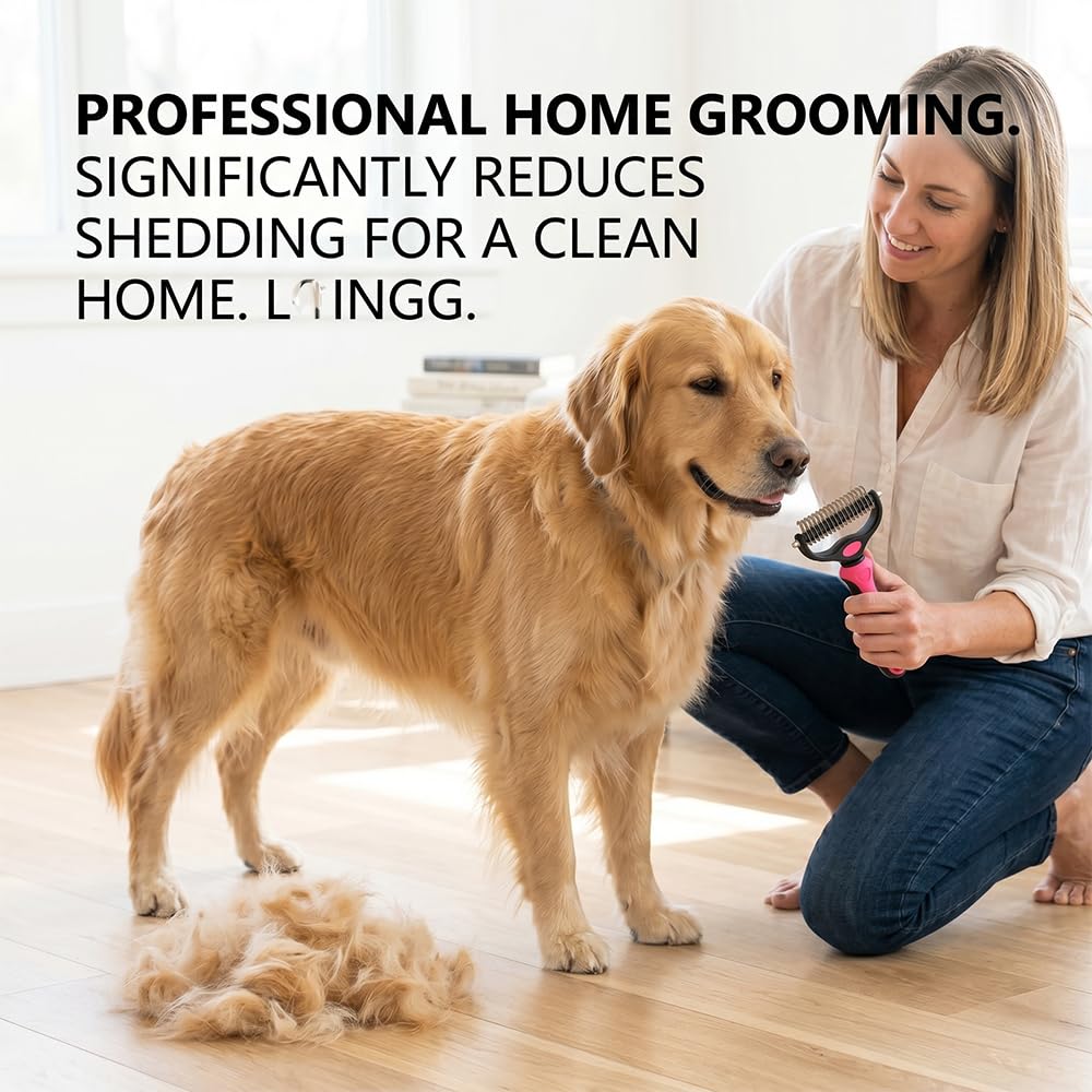 Dog dematting comb for long-haired pet grooming