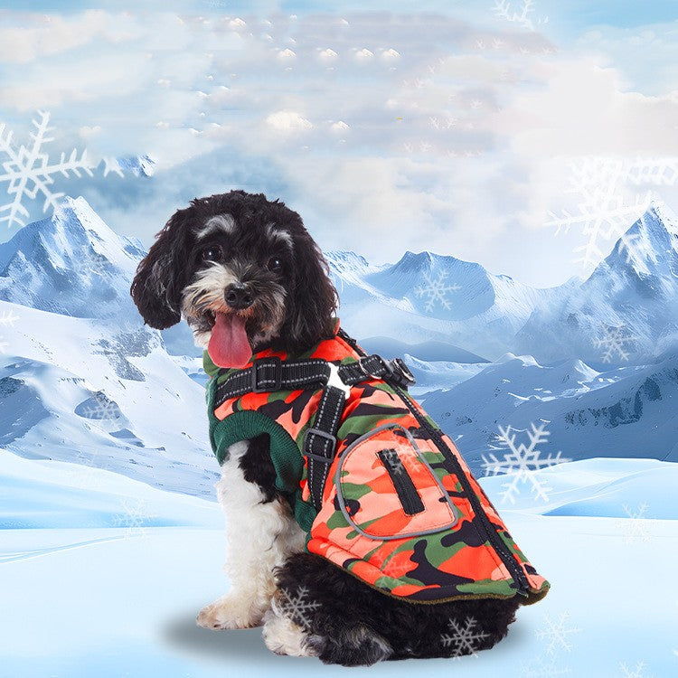 Winter dog jacket showing the overall design