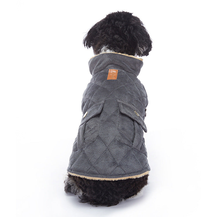Winter dog jacket showing the overall design