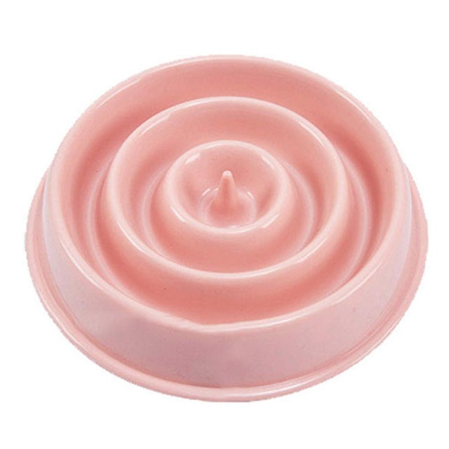 Slow feeder pet bowl plastic feeding design
