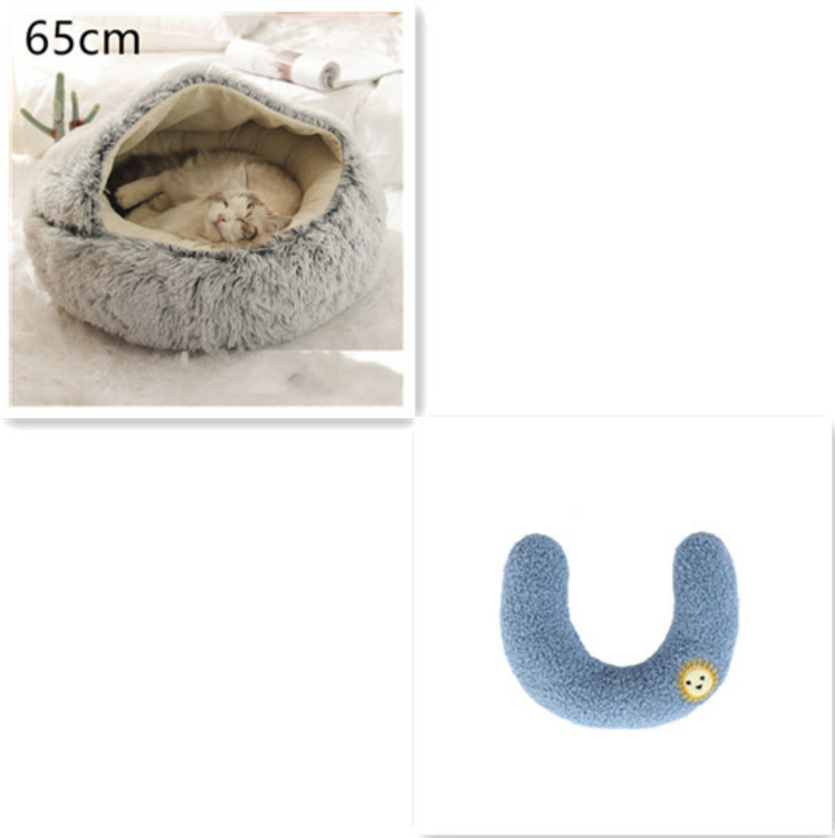 Cozy pet bed with an enclosed cocoon-style design