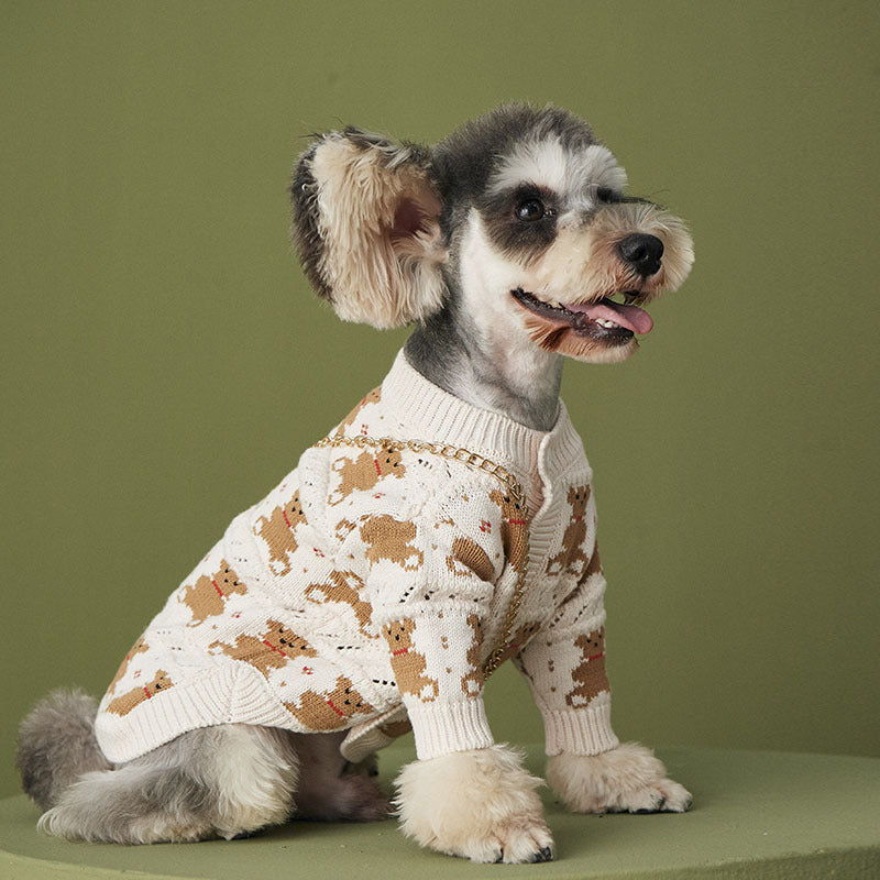 Pomeranian dog jacket displayed from the front