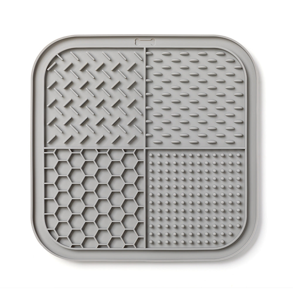 Slow feeding mat for pets with textured feeding surface