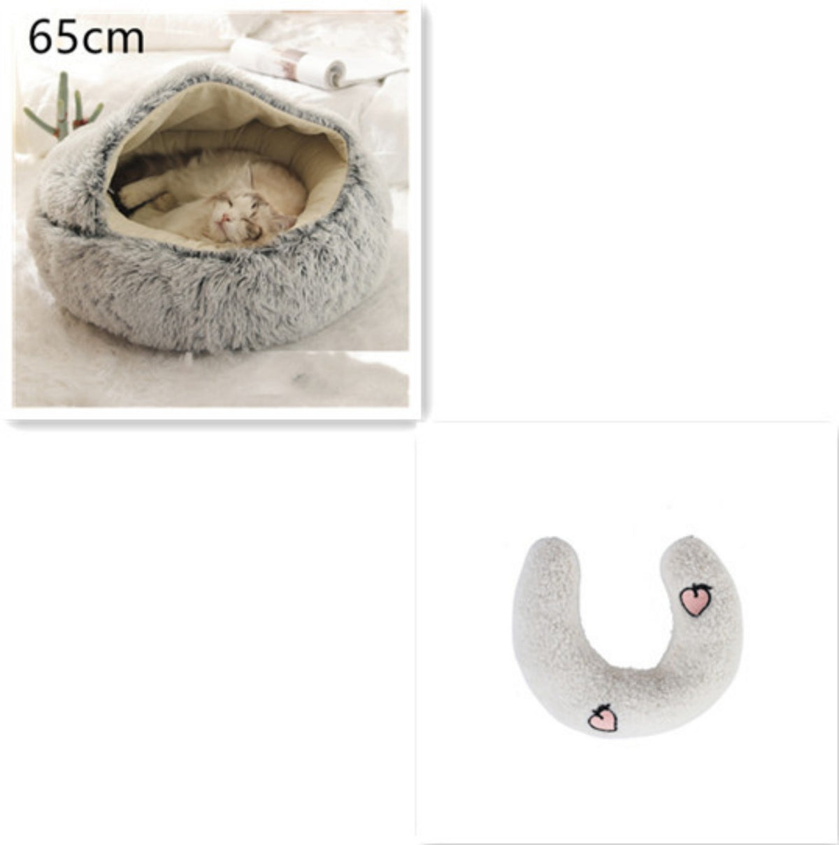 Cozy pet bed with an enclosed cocoon-style design