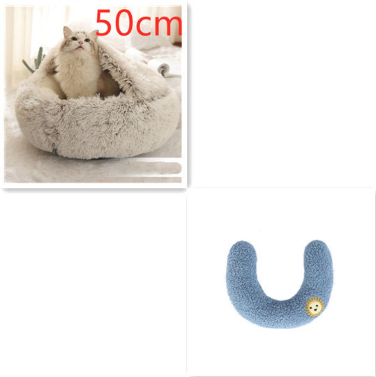 Cozy pet bed with an enclosed cocoon-style design