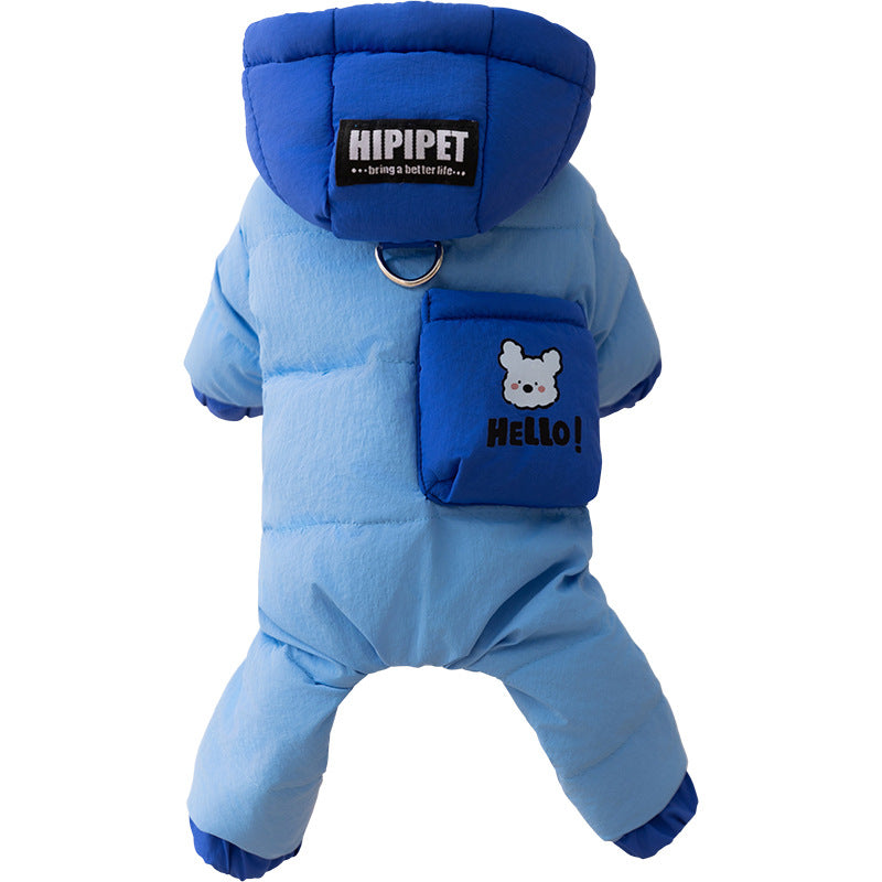 Winter dog down jacket full-body design